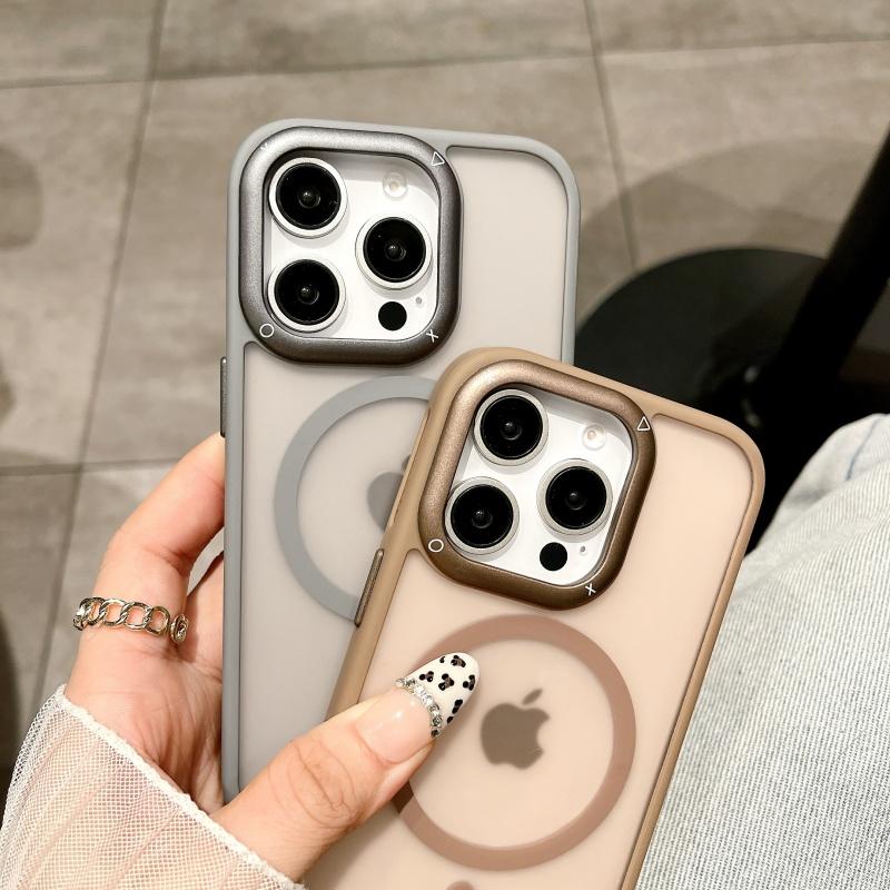 For iPhone 16 Pro Max Luxury Magsafe Magnetic Silicone Frame Phone Case For iPhone 11 12 13 14 15 16 Plus Matte Protective Cover