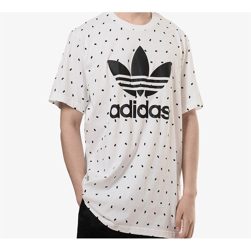 Adidas Originals Trefoil Polka Dot Big Logo Short Sleeve T-Shirt Men Tops White CZ1760