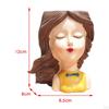 Cute Female Women Girl Head Statue Plant Container Bust Flower Pot Home Cactus Planter indoor e