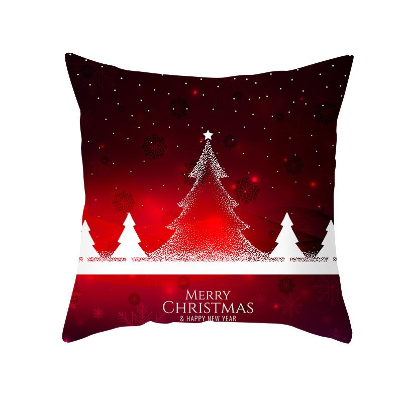 Red Christmas Pillow Covers Christmas Decorations Pillowcase Winter Decorative Pillow Case For Indoor Sofa Xmas Couch