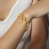 Modern Geometric Gold-Plated Titanium Steel Bracelet & Earring Set