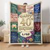 Happy 40Th Birthday Celebration Blanket Comfortable Texture For Sofa Couch Office Bed Picnics Allseason Use Cozy Home Lovers Ideal Gift For Birthday