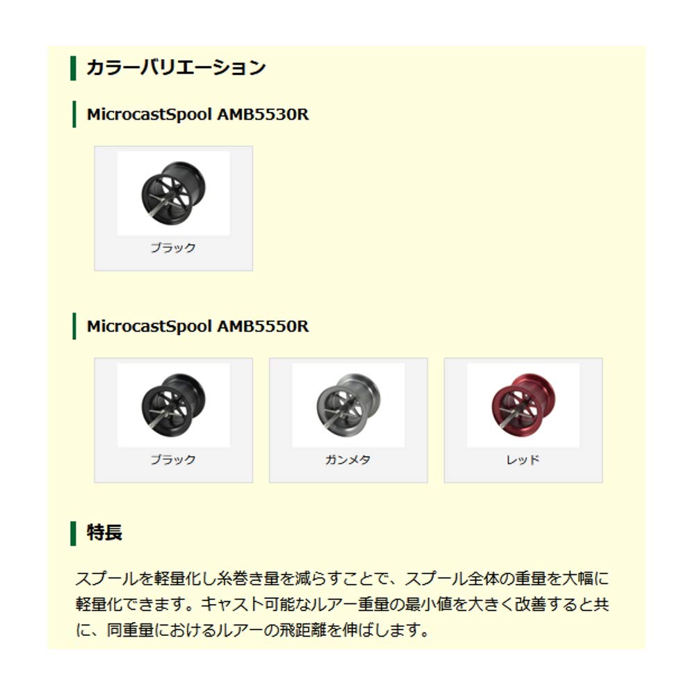 Avail Microcast Spool AMB5530R depth Black (groove 3mm)