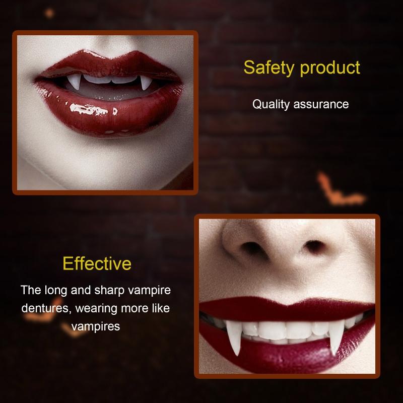 Retractable for Vampire Fangs Fangs Spoof Teeth Party Dance Halloween Costume Props Masquerade Accessory Gift for Hallow