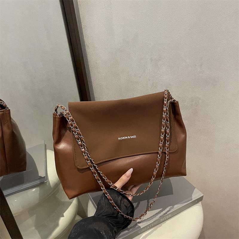 Nuove Borse a Tracolla Casual alla Moda per Donna Grande Capacità Vintage Borse da Spalla con Custodia Borsa a Catena Casual e Versatile con Texture
