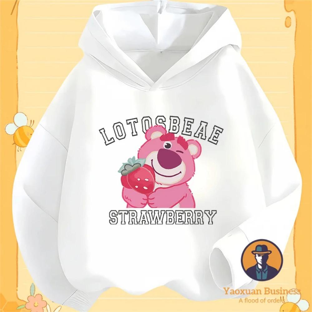 Fashion 2025 Hug Bear Boys' and Girls' Hoodies Cute Cartoon Print Windproof and Warm Autumn/Winter New Collection