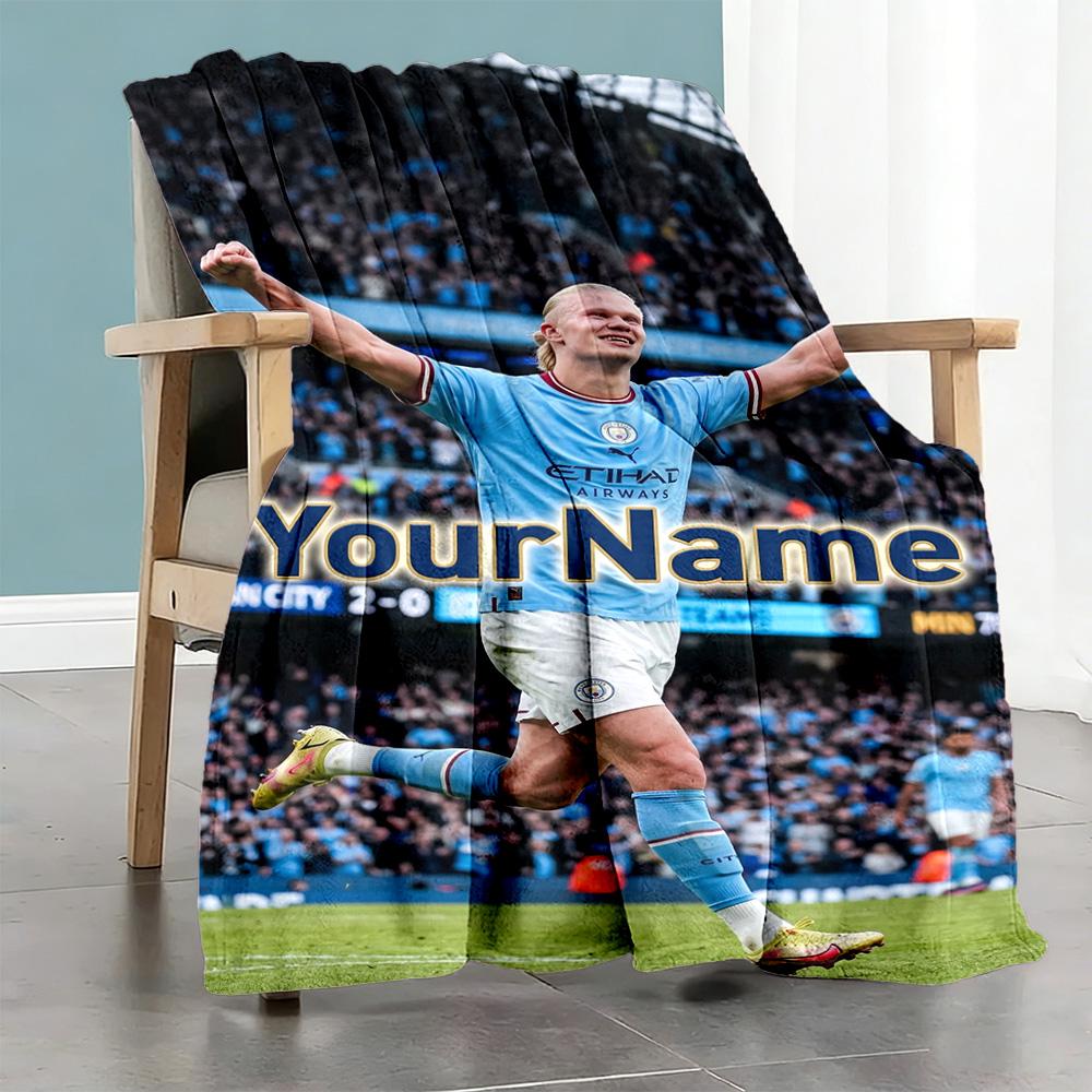 Haaland 7 Customize Text Blanket Lightweight Personalized Blanket Ultra-Soft for Nap Bed Sofa Living Room for All Occasions
