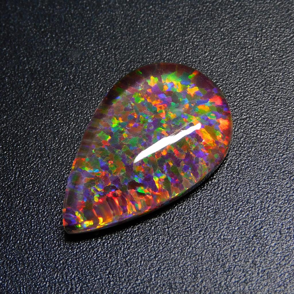 9.30 Ct Boulder Opal Lab Created Pear Certified Beautiful Loose Gemstone