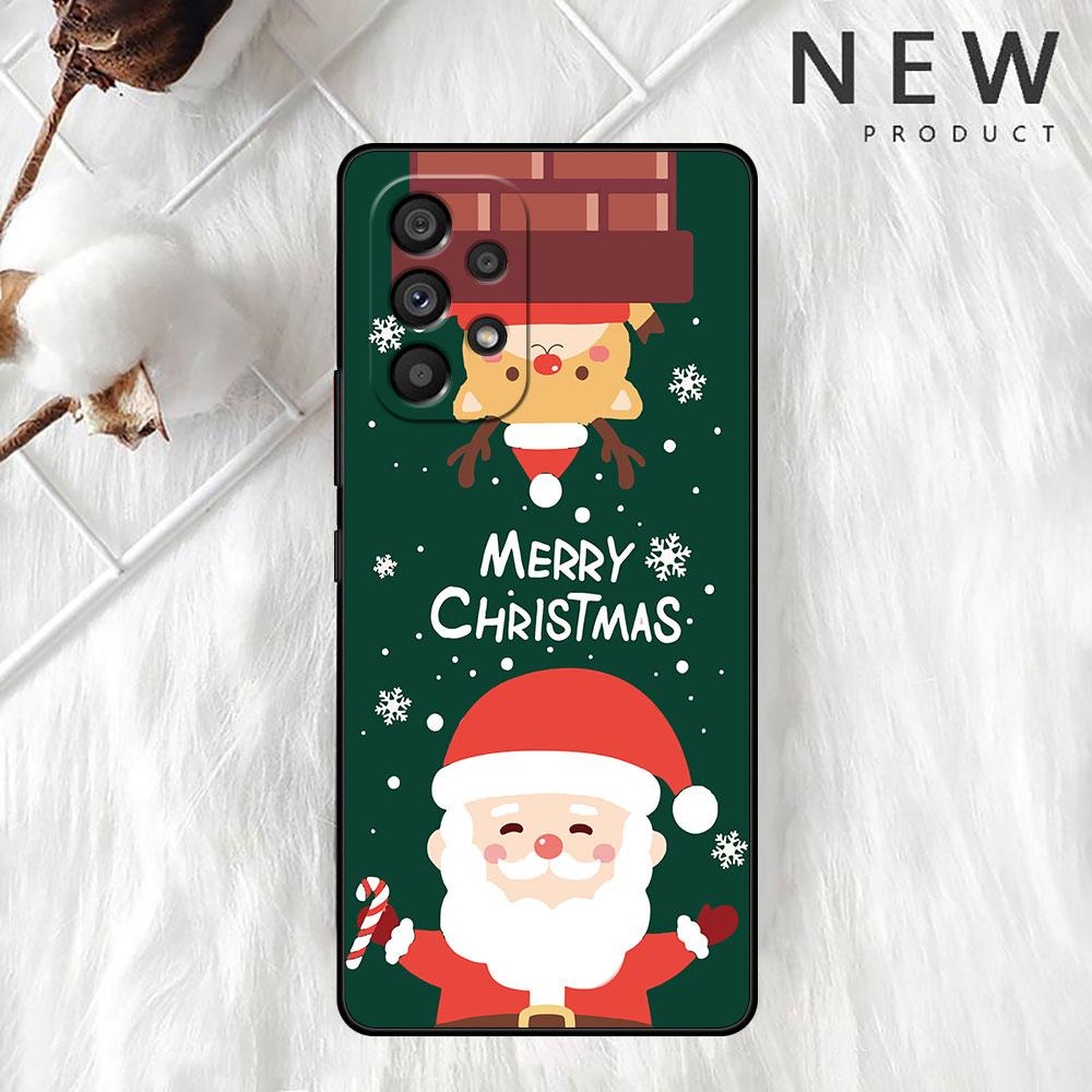 Snømann Juledeksel For Samsung Galaxy A52 A12 A51 A32 A21s A71 A32 5G A12 A22 A53 A31 A13 A72 A02s A41 A03 A04 Telefondksel