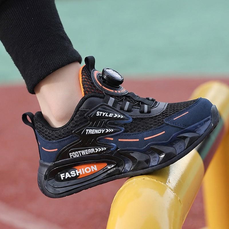 Youth Style Shoes Boys Lightweight Breathable Mesh Running Shoes Kids Outdoor Indoor Sports Slip-On Style