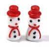 2pcs Christmas Lampwork Beads Cute Glove Snowman Glass Loose Beads For Jewelry Making DIY Bracelet Keychain Chrismas Gifts Decor