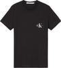 Crew Neck Short Sleeve MONOGRAM LOGO SLIM FIT TEE J30J320936 Pocket Black White Slim Fit Logo T-Shirt Men's One-Point (L, Black) [Item]