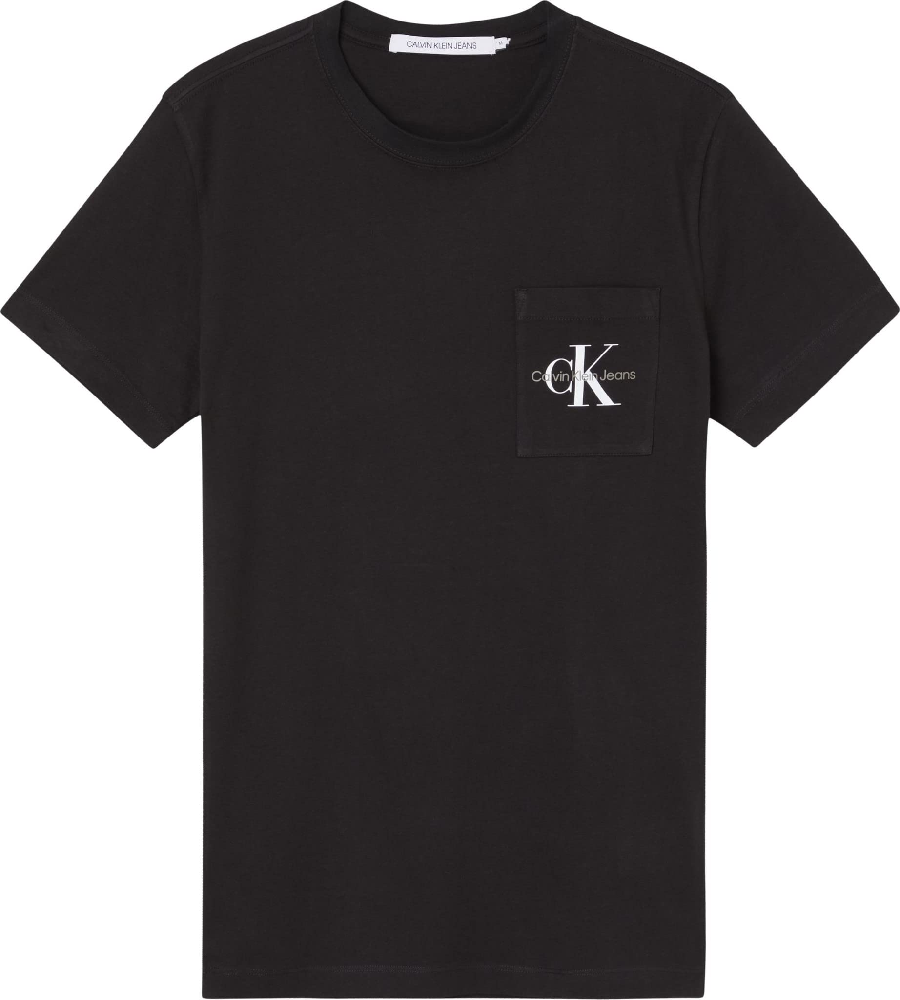 

Crew Neck Short Sleeve MONOGRAM LOGO SLIM FIT TEE J30J320936 Pocket Black White Slim Fit Logo [Calvin Klein] T-Shirt Men s One-Point (L, Black) [Item] чёрный
