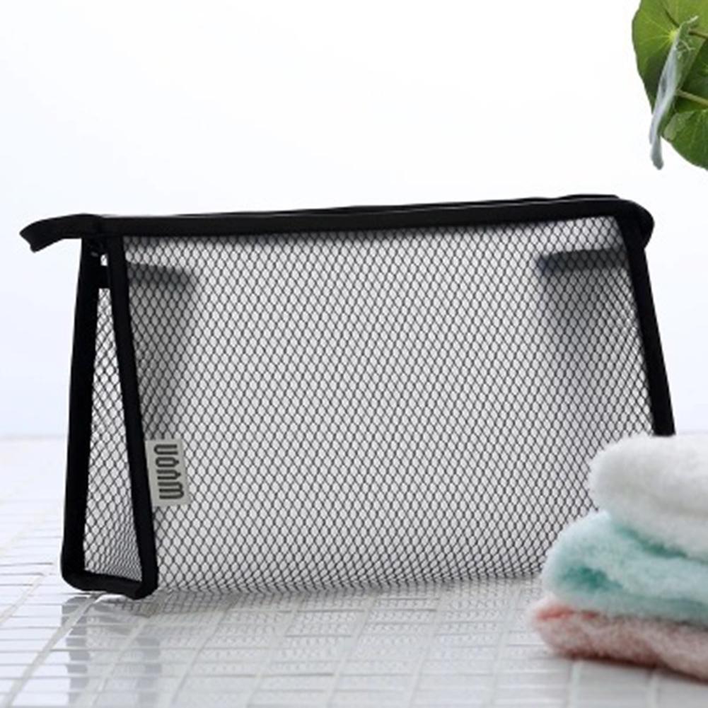 

Transparent Mesh Makeup Case Organizer Storage Pouch Casual Zipper Toiletry Wash Bags Make Up Women Travel Cosmetic Bag