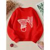 European sizes Kids' Crewneck Sweatshirt - Heart Basketball Net Hoop Love Sport  , Sportswear And Casual Wear, Soft And Comfortable
