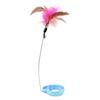 Cat Feather Collar Toys Adjustable Flexible Funny Interactive Cat Feather Wand Collar with Bell for Cat Indoor Play Blue