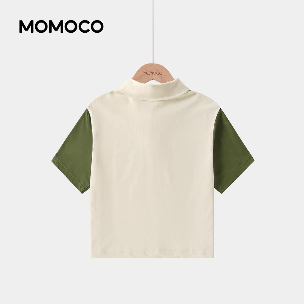 Summer Color Blocking Lightweight Loose Short-Sleeved Polo Shirt for Boys
