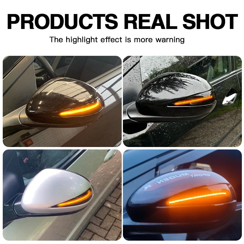 2PCS For Honda Civic 8th MK8 Type-S Type-R FN 1 2 3 FK 1 2 3 LED Side Mirror Lamp Turn Signal Light Smoked Lens Yellow Light
