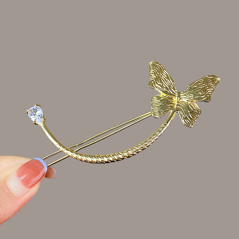 1pc Simple Métal Or Argenté Couleur Perle Pince à Cheveux Élégante Féminine Twist Pince à Cheveux Pince Requin Ornement pour Cheveux Bijou Cadeau