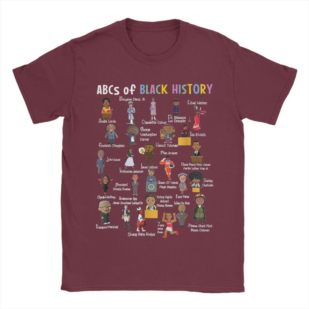 Harajuku T Shirt Summer ABCs Of Black History Month Juneteenth Day Black TShirtsCotton Tee Shirt for Unisex Awesome Plus Size Tops