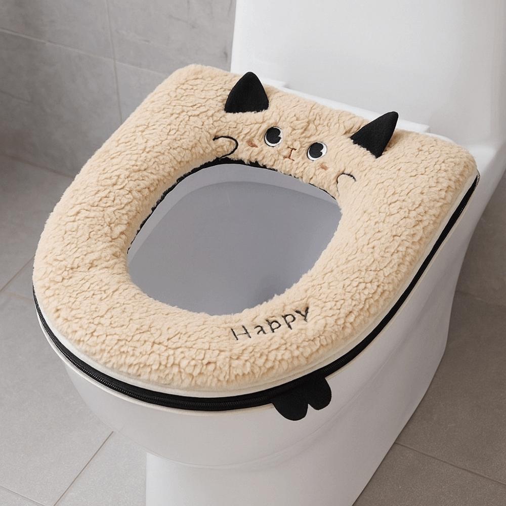 Warm Toilet Seat Cover Soft Toilet Seat Cushion Cartoon Universal Toilet Mat  Bathroom Use