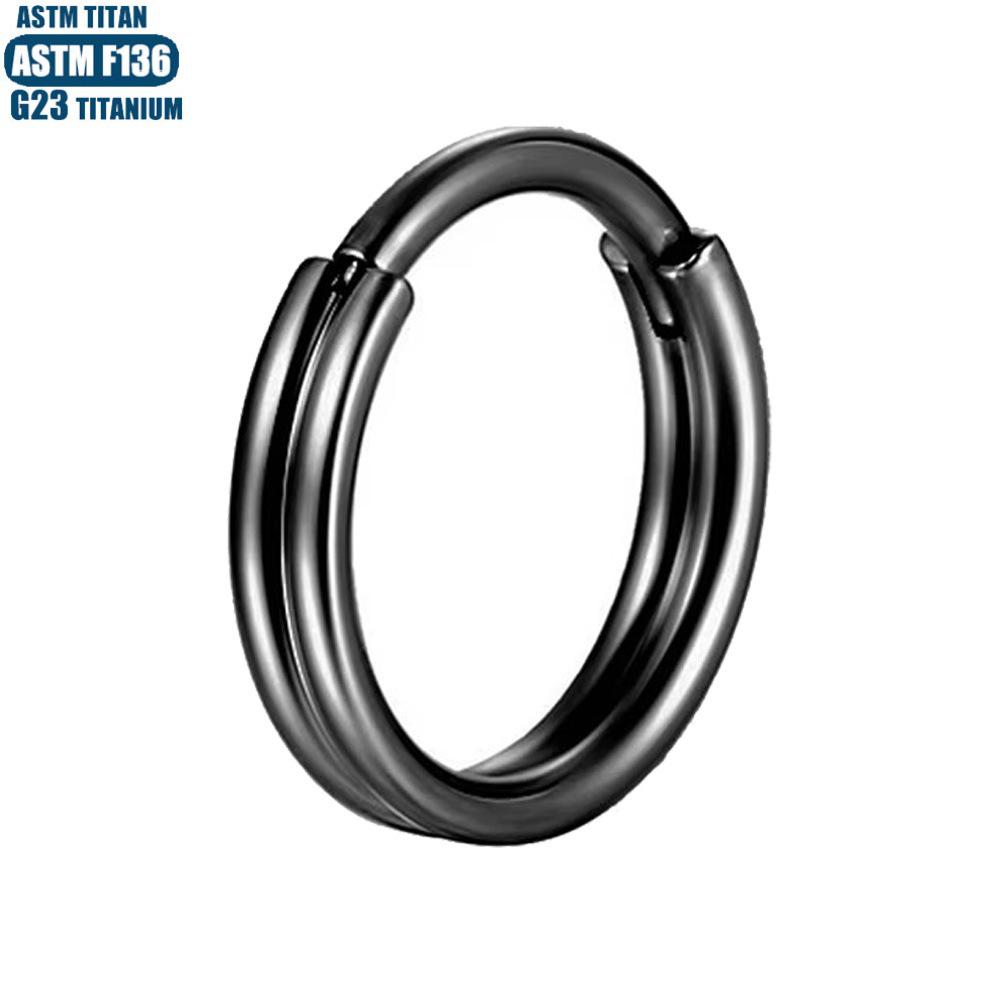 Titanium Seamless Septum Ring with Inlaid Rhinestone Earrings & Tragus Piercing Jewelry.