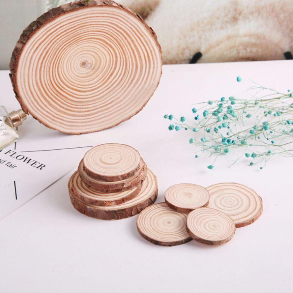 Board Wedding Party DIY Wooden Drawing Board Natural Round Pine Round Wooden Slices Unfinished Wood
