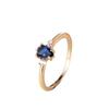 Wish Gold Drop-shaped Blue and White Diamond Ring Simple and Compact Temperament