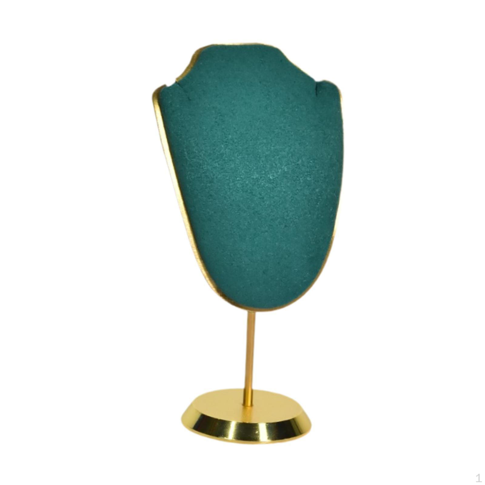 

Jewelry Display Bust Stand Organizer Photo Prop Metal Base Necklace Storage Shop зелений