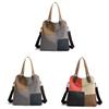 Canvas Splicing Shoulder Bag For Women With Multiple Pockets And Zipper Closure For Business And Travel