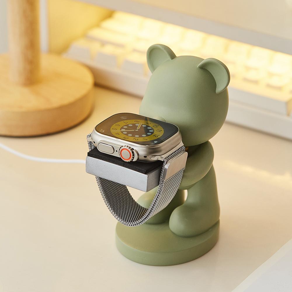 

Милый Matcha Bear Watch Stand Office Workstation Desk Спальня Декоративное Украшение