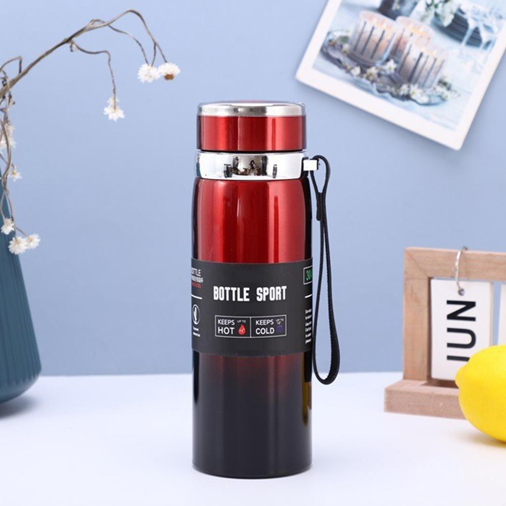 1000ml Thermal Water Bottle with Handle Vacuum Double Insulation Cup Stainless Steel Portable Sports Bottle for Hot Cold Drinks