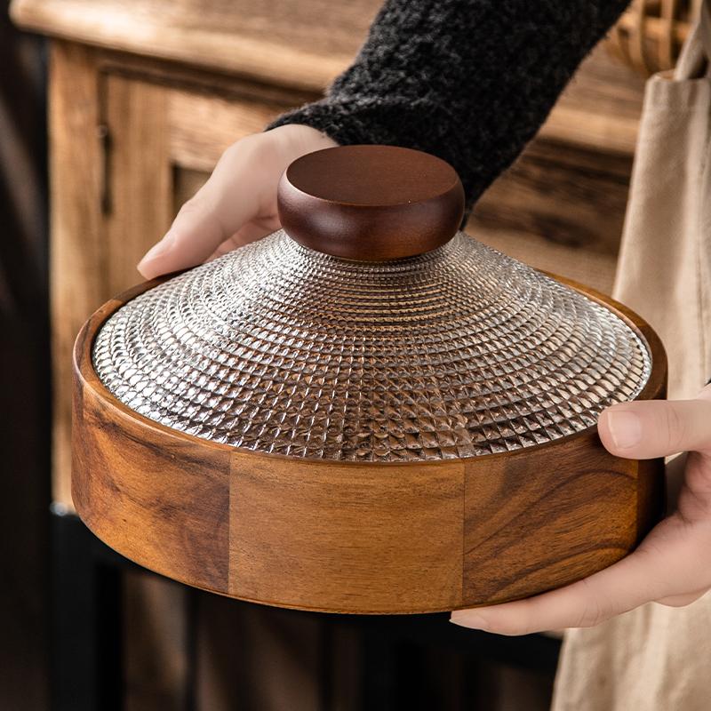 

1PC Solid Wood Chinese Nut Snack Storage Box Household Melon Seed Box Wedding Living Room Coffee Table Creative