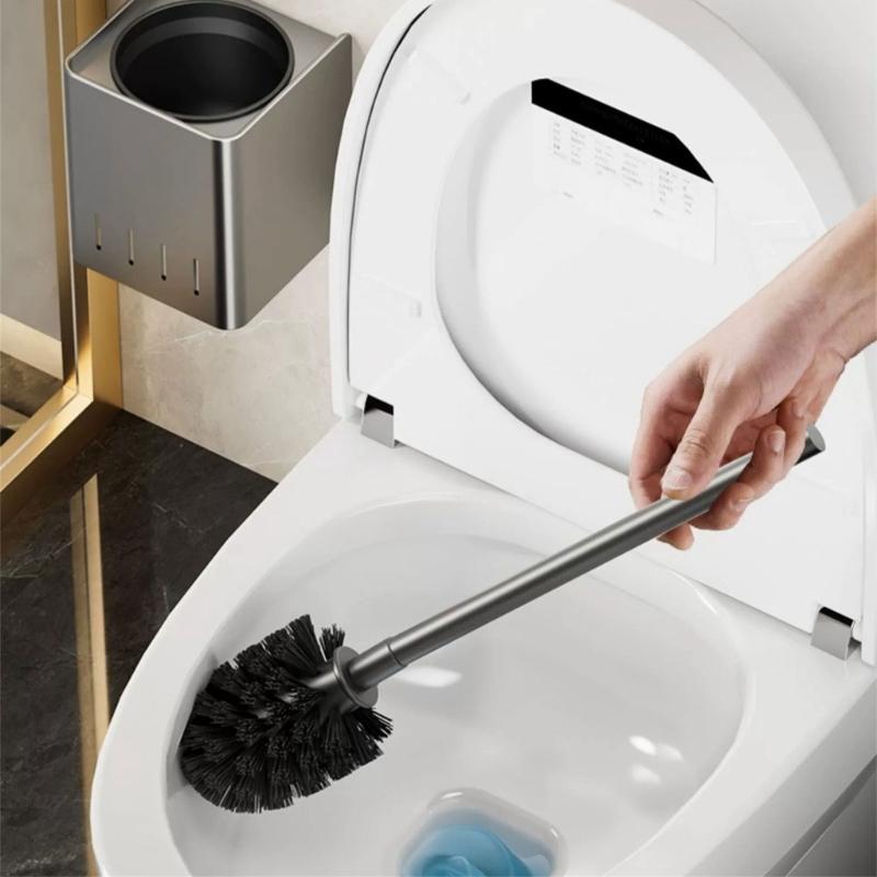 Toilet Brush Practical Bathroom Cleaning Brush Floor Freestanding or Wall Mounted for Home and Public Restrooms