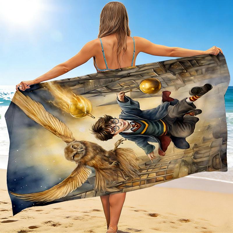 1Pc Harry Potter Golden Snitch Beach Towel, Quick Dry, Multi-Use for Beach Pool Gym Yoga Home Travel, Christmas, Halloween, Xmas Gift M929182