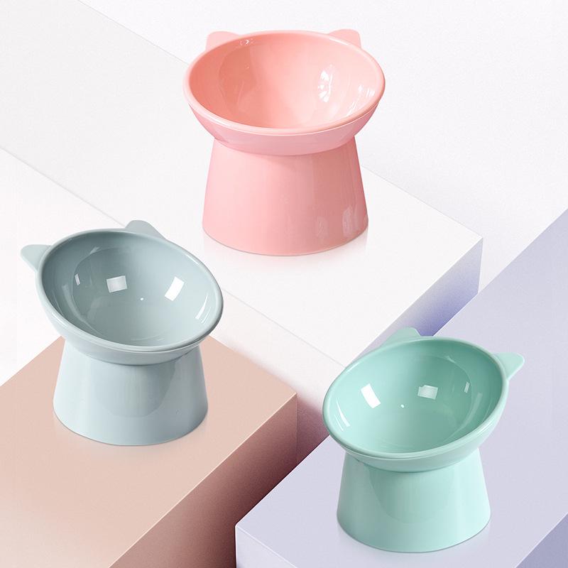 Nordic Style Elevated Cat & Dog Bowl - Slanted, Anti-Spill, Neck Protection Pet Bowl