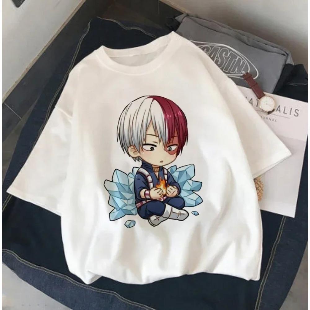 My Hero Academia Shoto Todoroki Manga Line Art T-Shirt, Unisex Anime Streetwear Tee, 100% Cotton Casual Short Sleeve Top