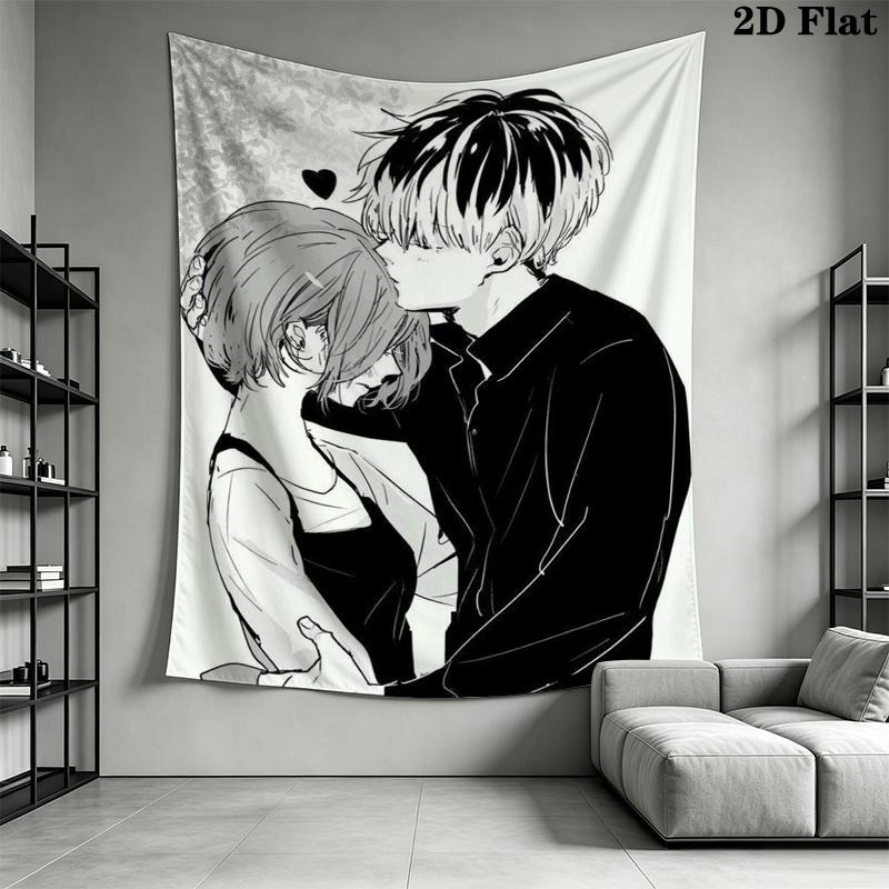 Tokyo Ghoul Wall Tapestry Aesthetic Wall Hanging Printed Fabric Blanket Decorative Tapestries for Bedroom Living Room Home Decor