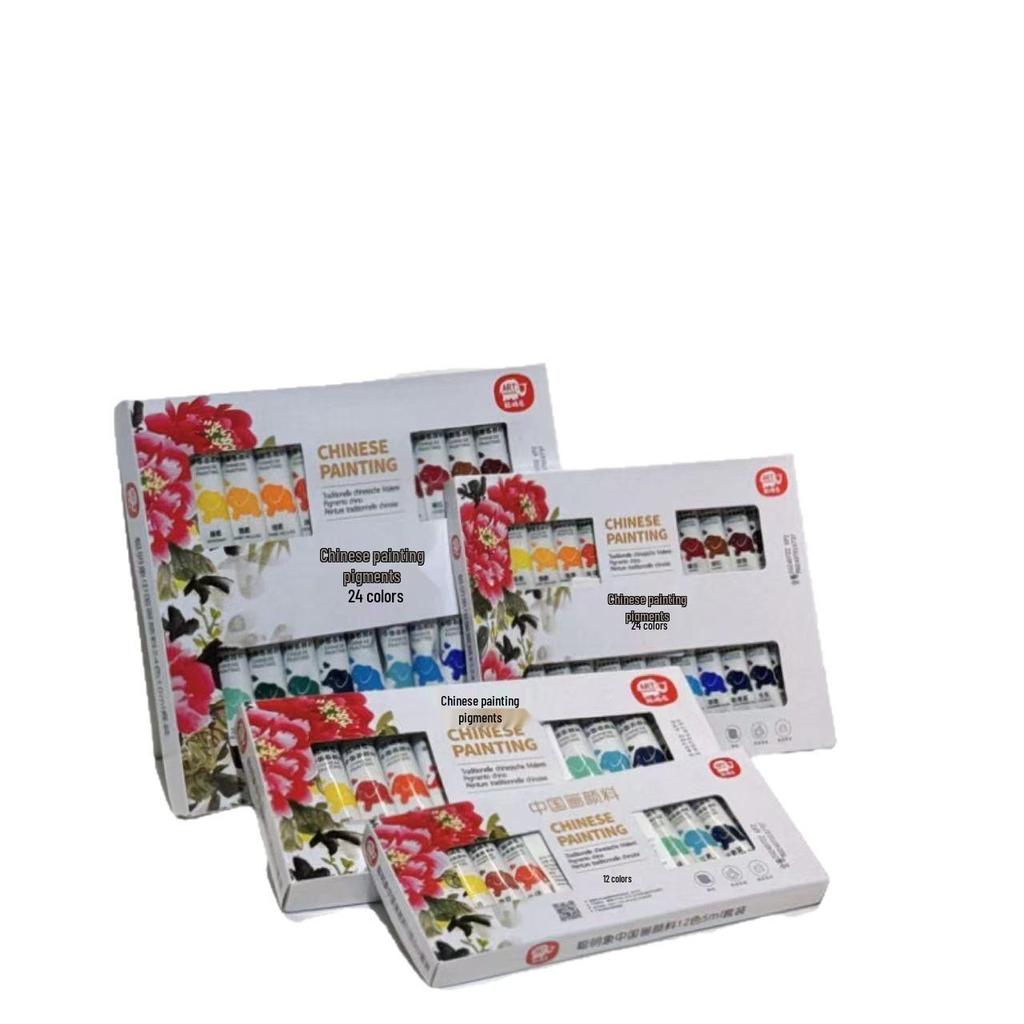 Smart Elephant Children's Chinese Painting Ink Set - 12 Colors for Beginner Art