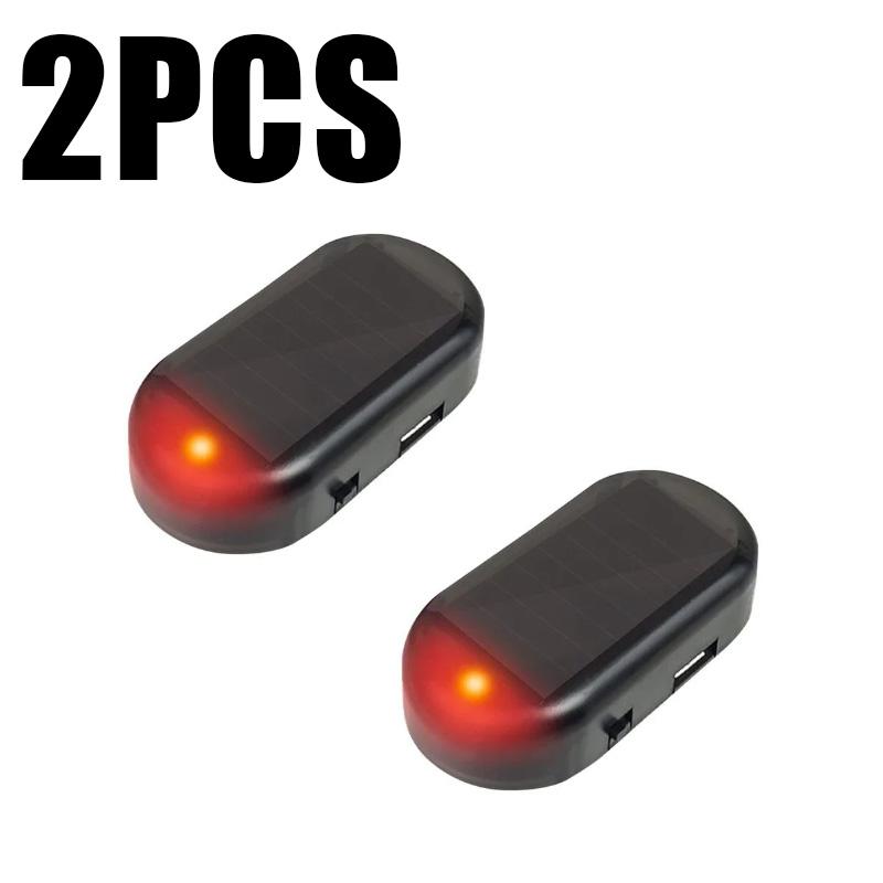 LED Flashing Lights Car Fake Security Light Solar Powered Simulated Dummy Alarm Wireless Warning Anti-Theft Caution Lamp