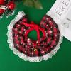 Christmas Pet Scarf Dog Christmas Spit Towel Cat Lace Scarf Bow Bell Triangle Scarf Bell Decoration Cat Accessory for Dog Puppy