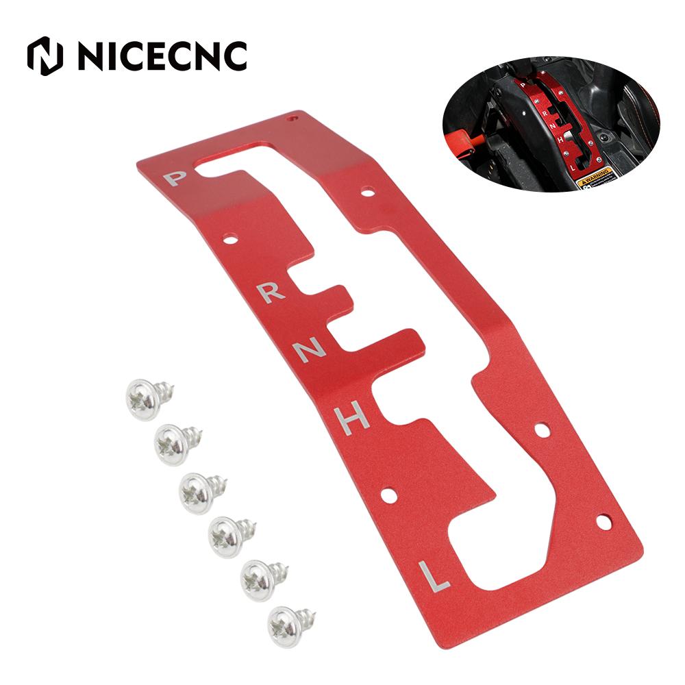 NICECNC For Can Am Maverick X3 Shift Shifter Gate Plate Panel For Canam Maverick X3 2017-2021 UTV Billet Aluminum Laser Cutting