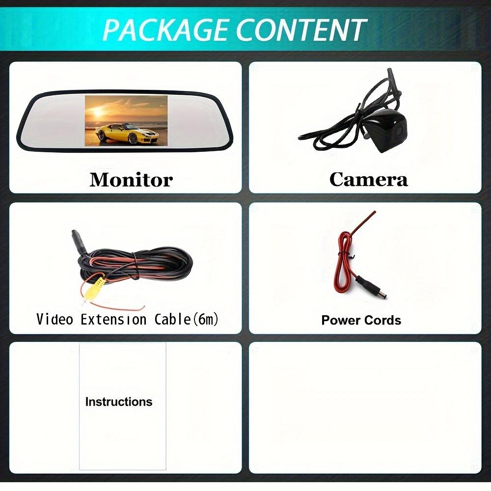 Backup Camera with Monitor Back up Camera System for Car Reverse Camera Rear View with 4.3in Monitor Safe Parking