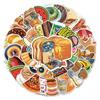 50 Cute Cartoon Food Stickers - Waterproof, Perfect for DIY Journals, Phone Cases & Milk Tea Cup Decoration