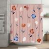 Delightful Pink Watercolor Floral Shower Curtain Modern Bathroom Decor for Home Decoration