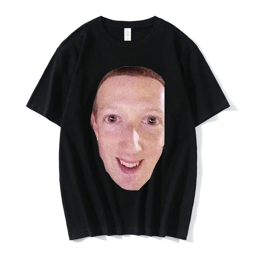 

Футболка Cursed Zucc, 100% чистый хлопок, забавные футболки с короткими рукавами и рисунком Cursed Meme Mark Zuckerberg, топы больших размеров, уличная одежда