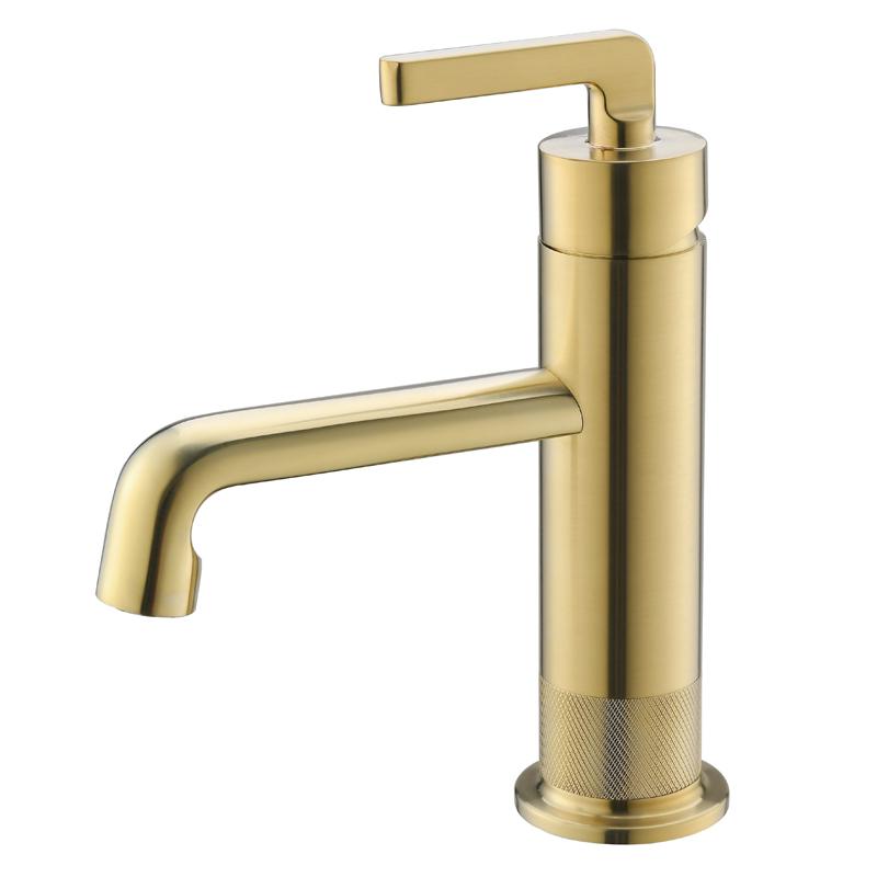 Basin Faucet Bathroom Hot and Cold Single Lever Brass Sink Faucet Brush Gold Water mixer tap crane