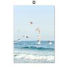 Summer Sea Ocean Beach Landscape Nature Wall Art Canvas - Modern Simple Nordic Style Bedroom  Poster Print