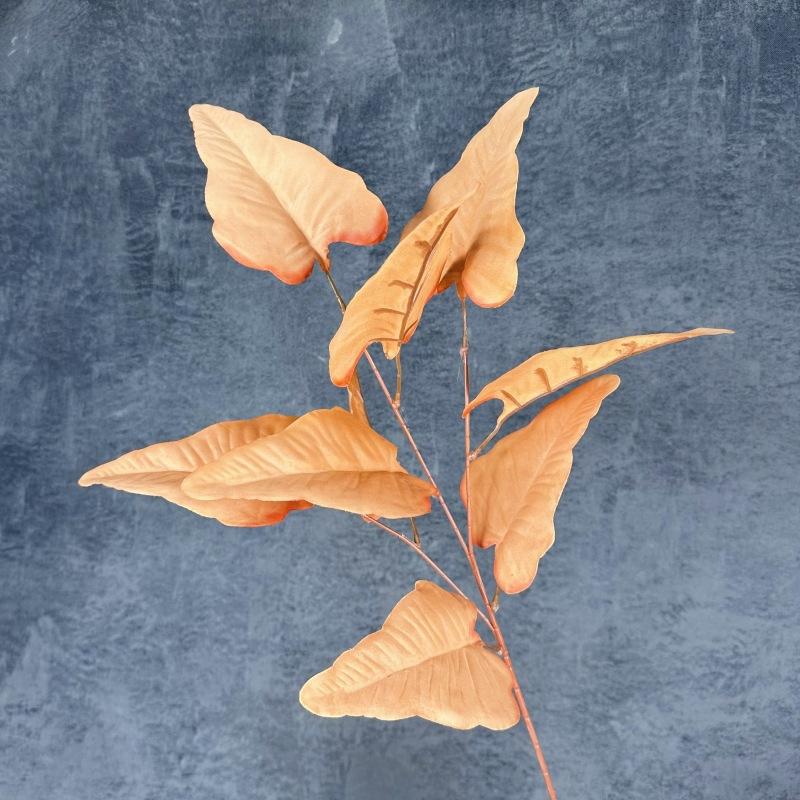 80cm Simulated Large Orange Leaf Decoration Garden Bonsai Simulated Dried Flower Wall Decoration Shooting Props Home Decoration