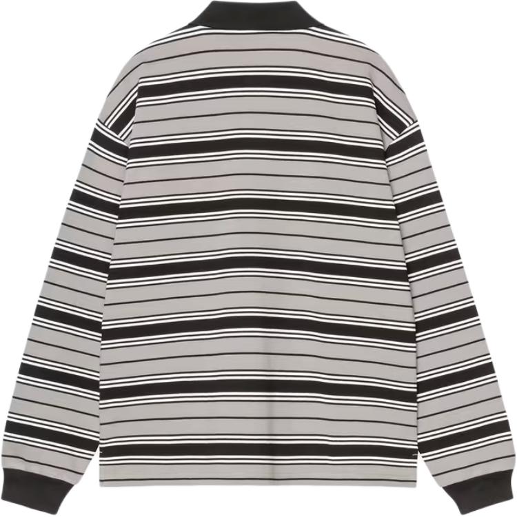 Carhartt WIP SS26 Langarm Devitt Rugby-Shirt Lässig Langarm Locker geschnitten Bestickt Gestreiftes Rugby-Oberteil Unisex Oberteile I037117-3V0-XX